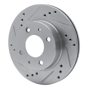 Dodge Atos Brake Rotor (1) - Front Left - R1 Concepts - Drilled & Slotted - Silver - `98-`12